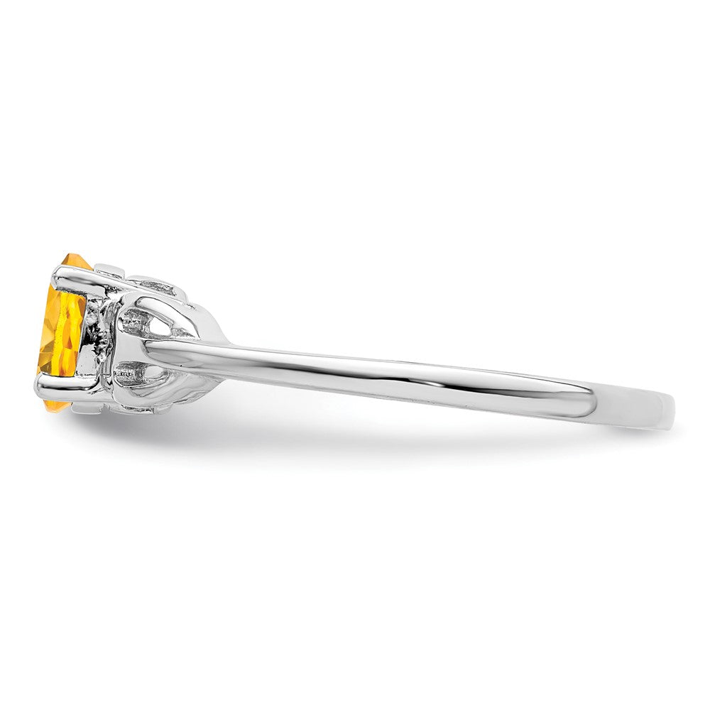 Sterlingsilber Rhodiniert Citrin Ring
