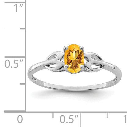 Sterlingsilber Rhodiniert Citrin Ring