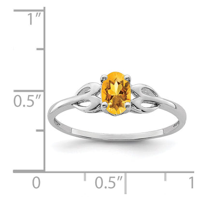 Sterlingsilber Rhodiniert Citrin Ring