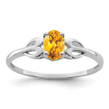 Sterlingsilber Rhodiniert Citrin Ring