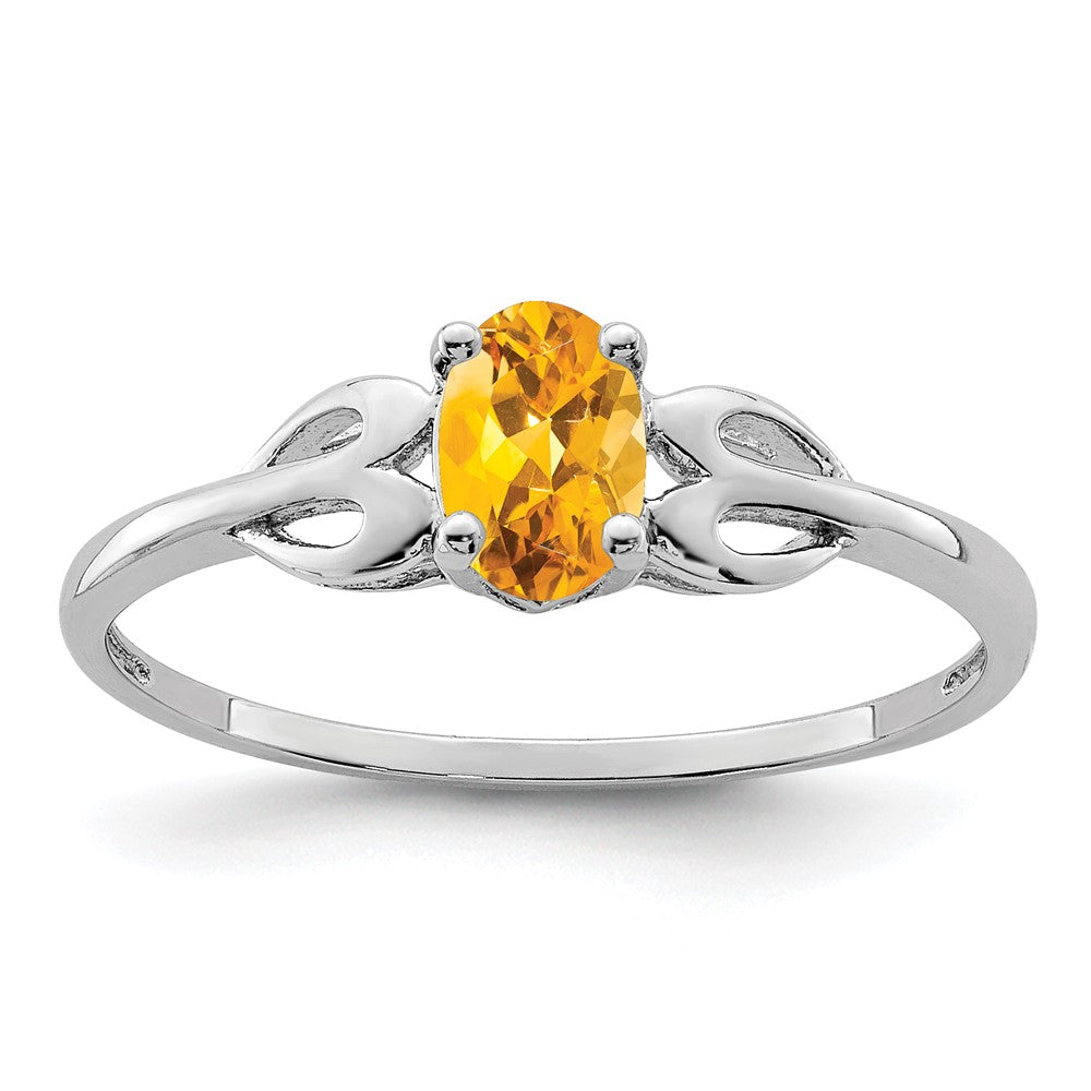 Sterlingsilber Rhodiniert Citrin Ring