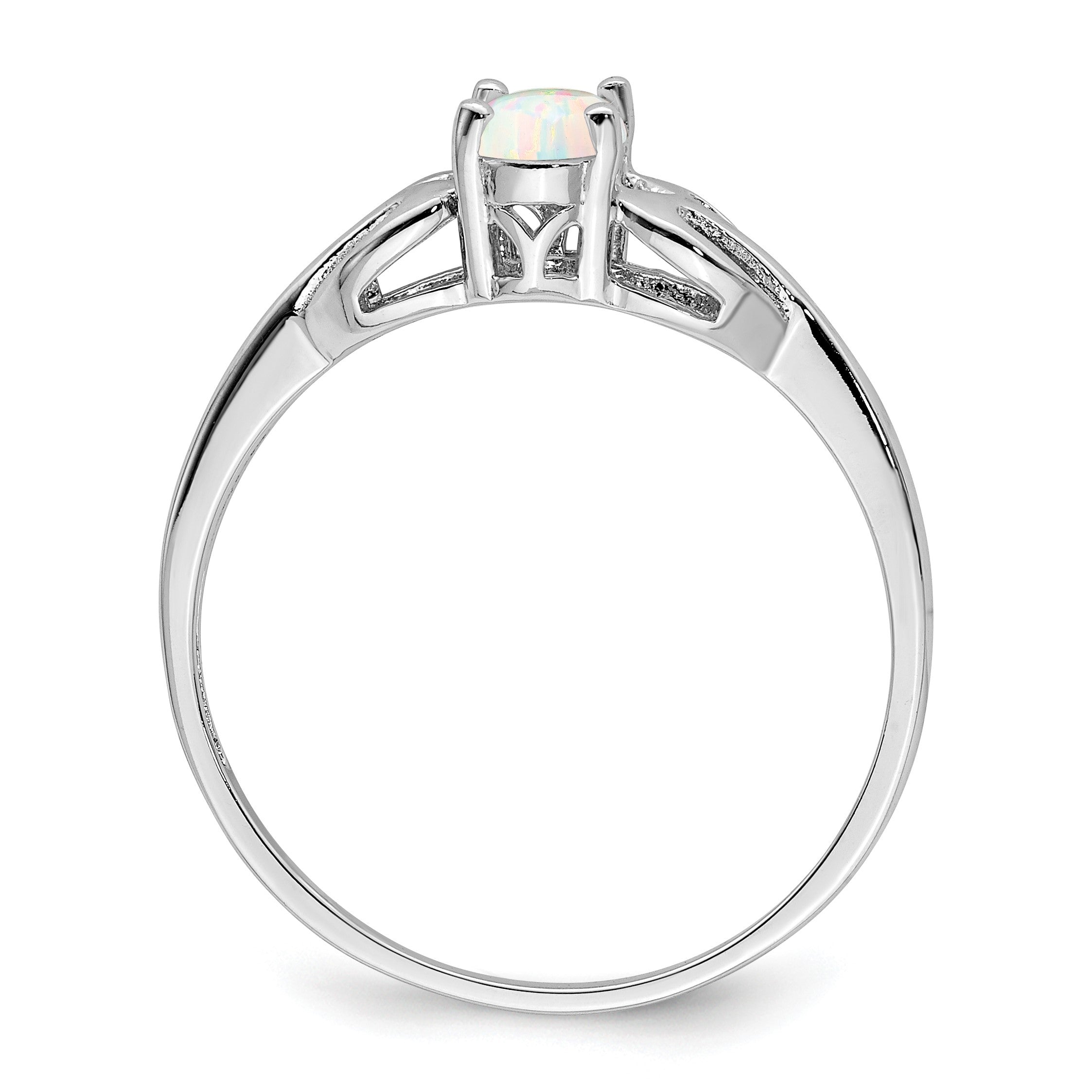 Sterlingsilber Rhodiniert Erzeugt Opal Ring