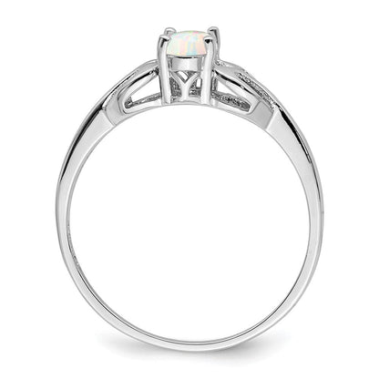Sterlingsilber Rhodiniert Erzeugt Opal Ring