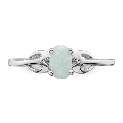 Sterlingsilber Rhodiniert Erzeugt Opal Ring