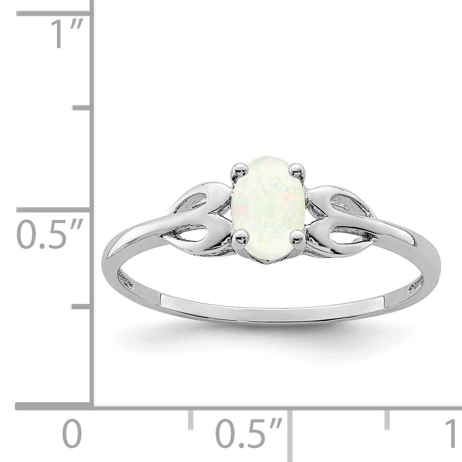 Sterlingsilber Rhodiniert Erzeugt Opal Ring