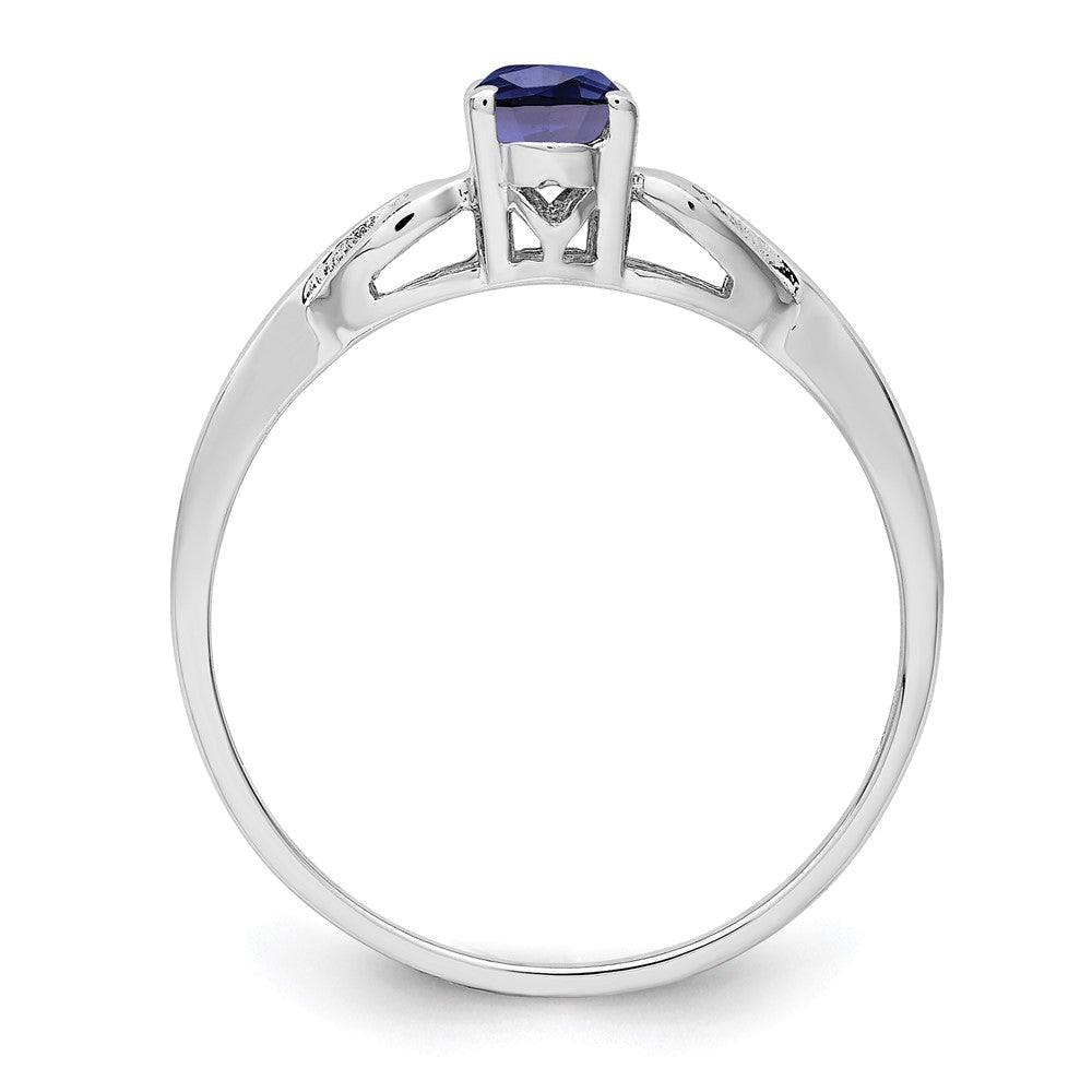 Sterlingsilber Rhodiniert Erzeugt Saphir Ring