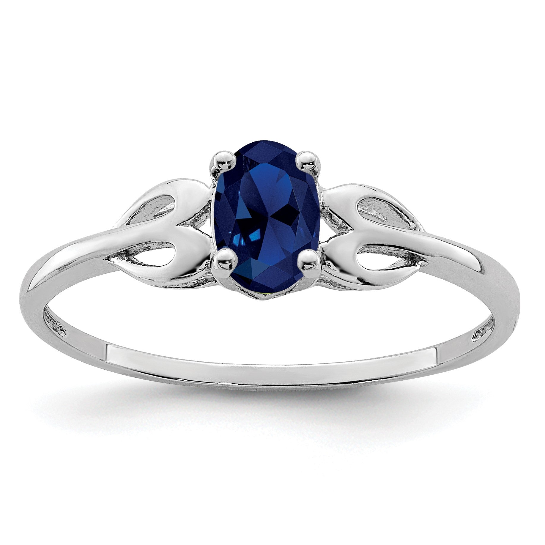 Sterlingsilber Rhodiniert Erzeugt Saphir Ring
