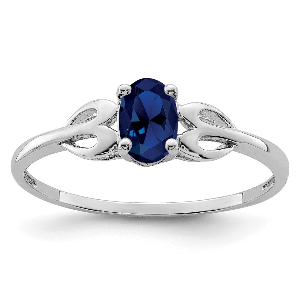 Sterlingsilber Rhodiniert Erzeugt Saphir Ring