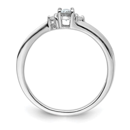 Sterlingsilber Rhodiniert Zirkonia & Diamant Geburtsstein Ring