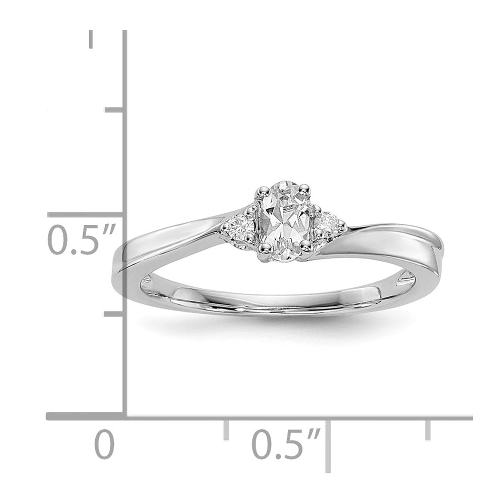 Sterlingsilber Rhodiniert Zirkonia & Diamant Geburtsstein Ring
