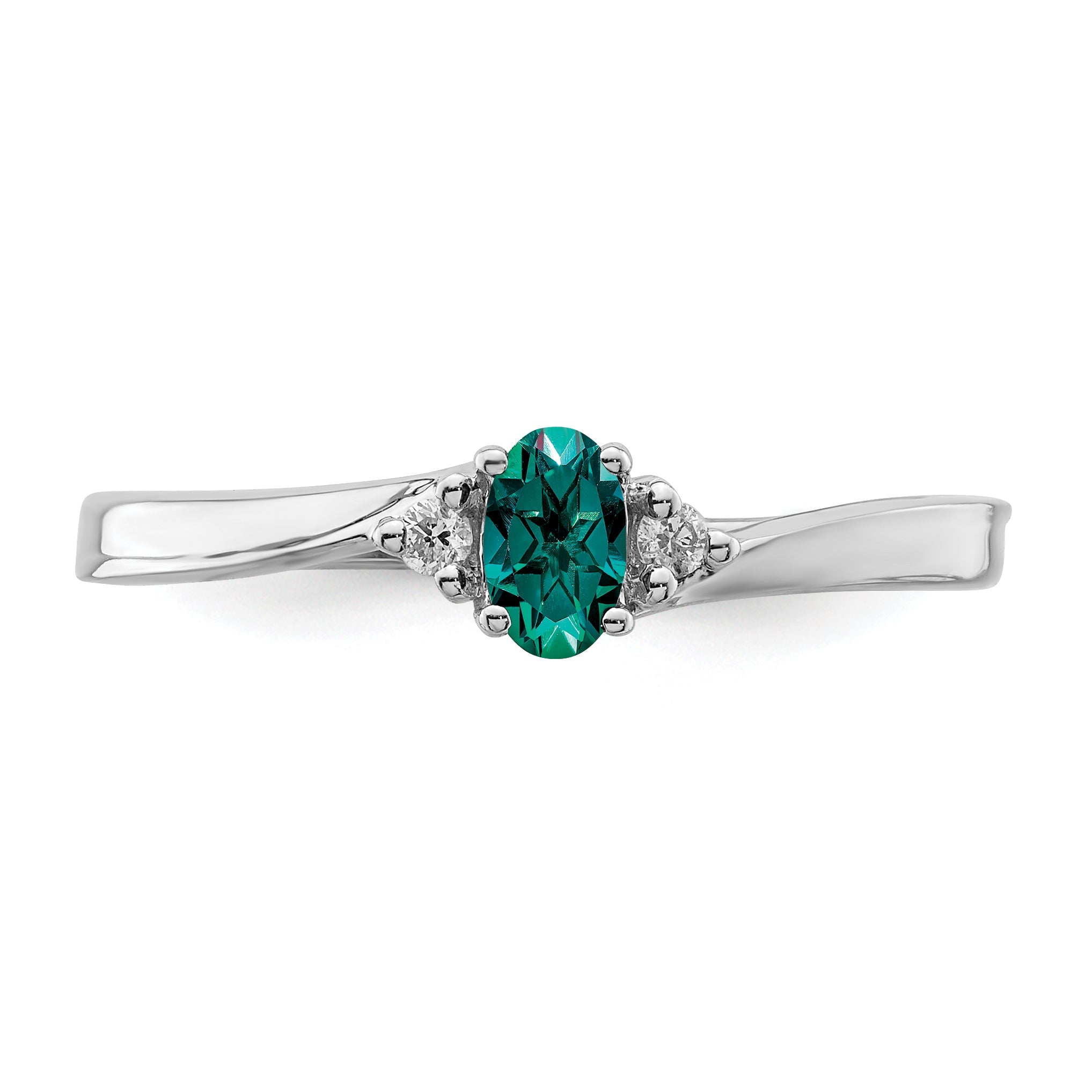 Sterlingsilber Rhodiniert Erzeugt Alexandrite/diamond Geburtsstein Ring