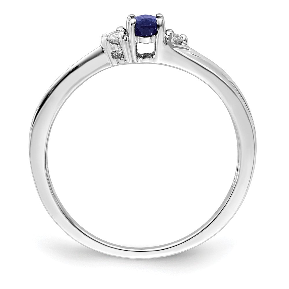Sterlingsilber Rhodium Diamant/created Blau Saphir Geburtsstein Ring