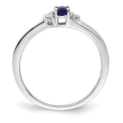 Sterlingsilber Rhodium Diamant/created Blau Saphir Geburtsstein Ring