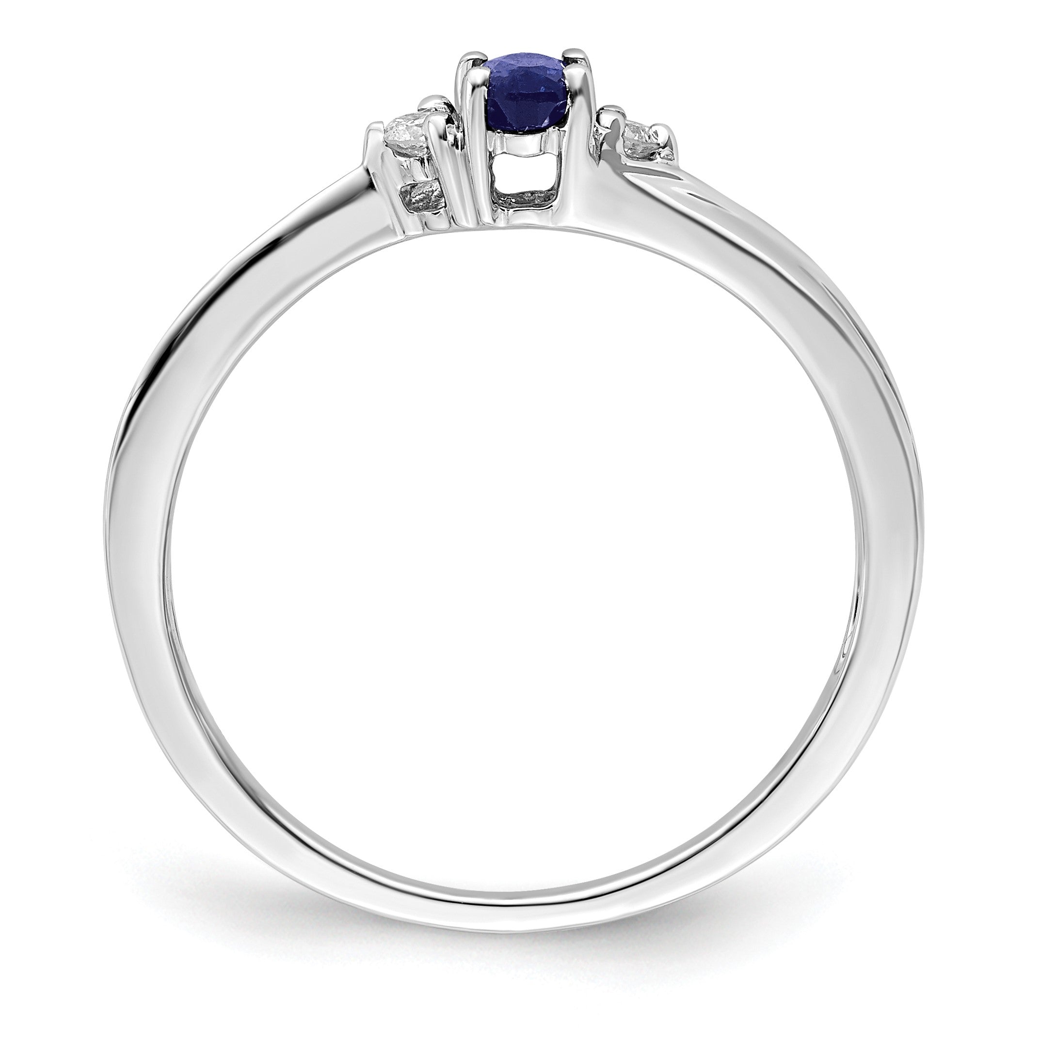 Sterlingsilber Rhodium Diamant/created Blau Saphir Geburtsstein Ring