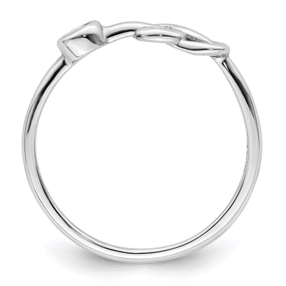 Sterlingsilber Rhodiniert Poliert Unendlichkeit Weiß Topas Ring