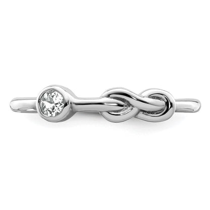 Sterlingsilber Rhodiniert Poliert Unendlichkeit Weiß Topas Ring