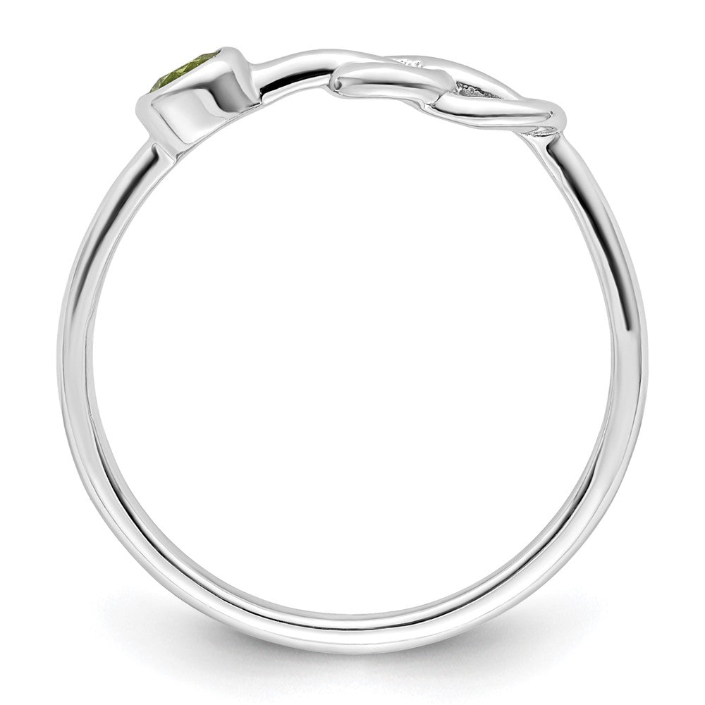 Sterlingsilber Rhodiniert Poliert Unendlichkeit Peridot Ring