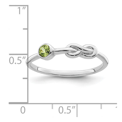 Sterlingsilber Rhodiniert Poliert Unendlichkeit Peridot Ring