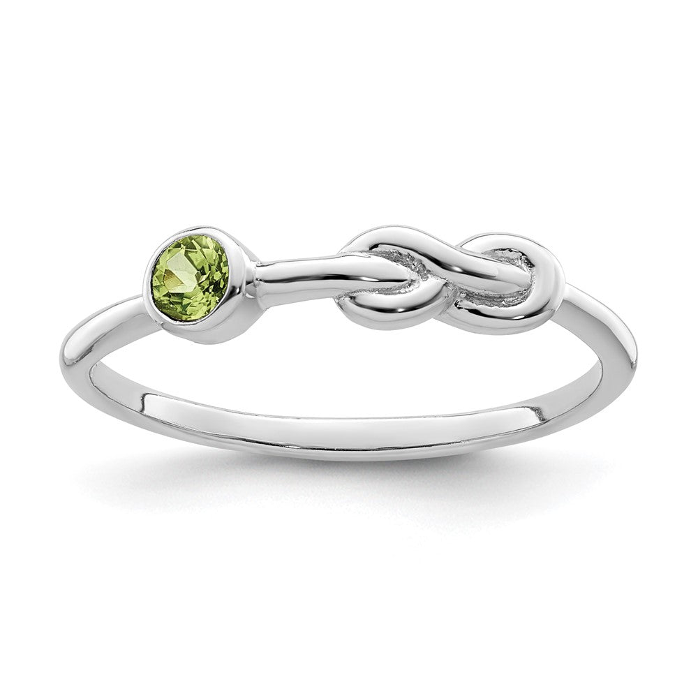 Sterlingsilber Rhodiniert Poliert Unendlichkeit Peridot Ring