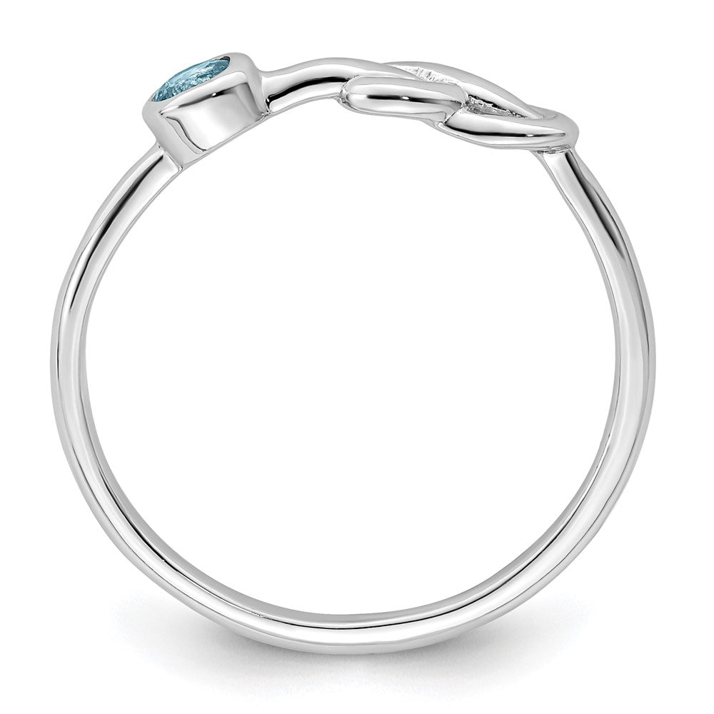 Sterlingsilber Rhodiniert Poliert Unendlichkeit Ls Blautopas Ring