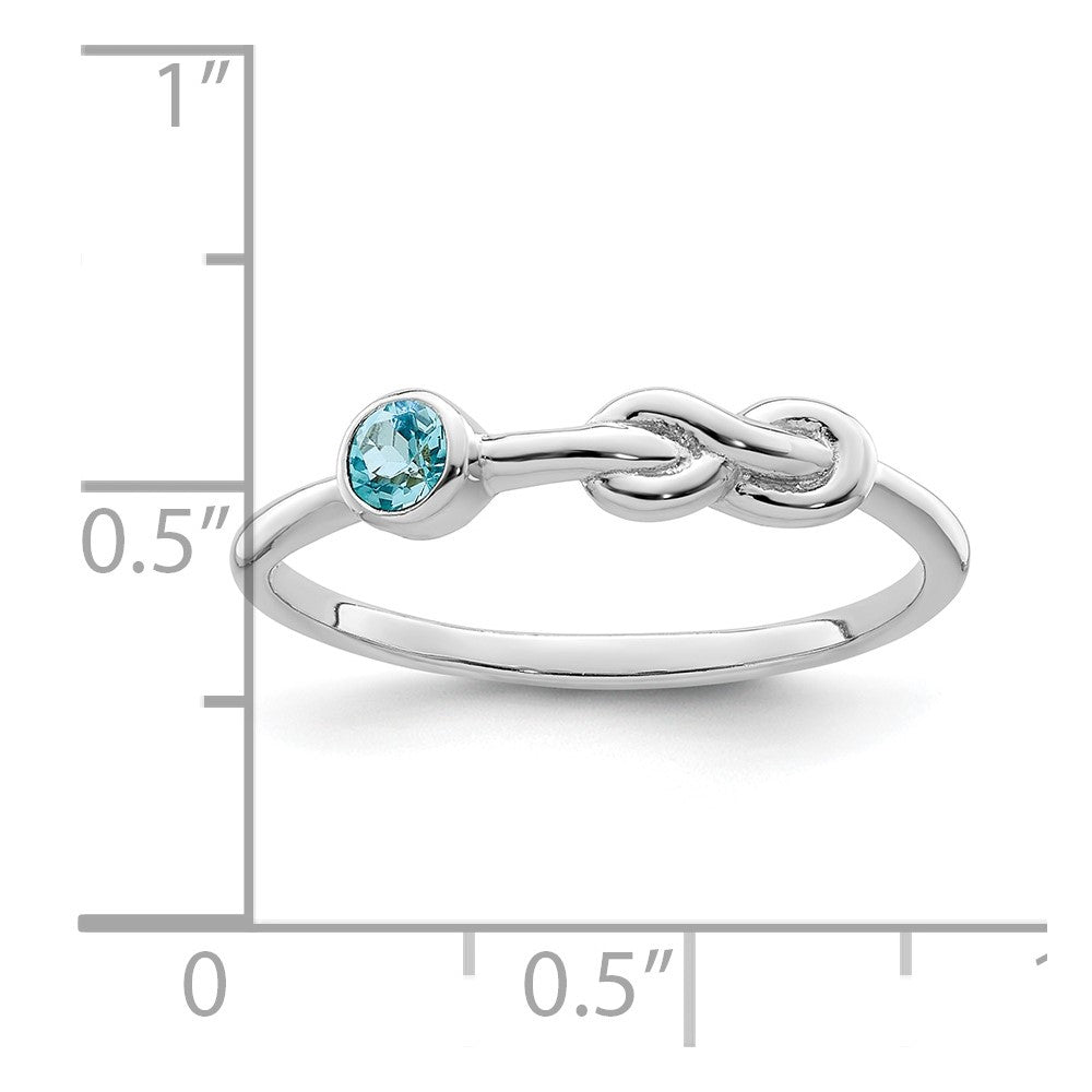 Sterlingsilber Rhodiniert Poliert Unendlichkeit Ls Blautopas Ring