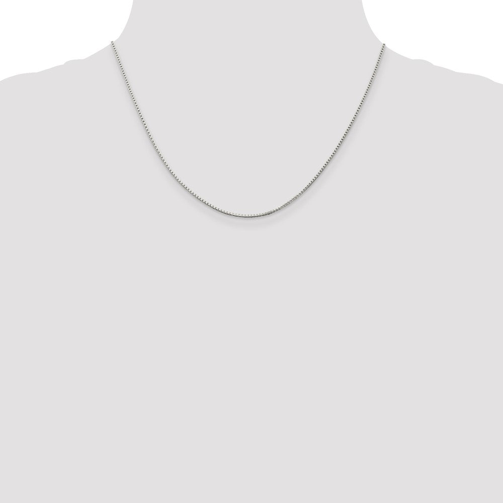 Sterlingsilber Rhodiniert 1.25mm Venezianer Kette mit 2 Zoll Verlängerung. Halskette