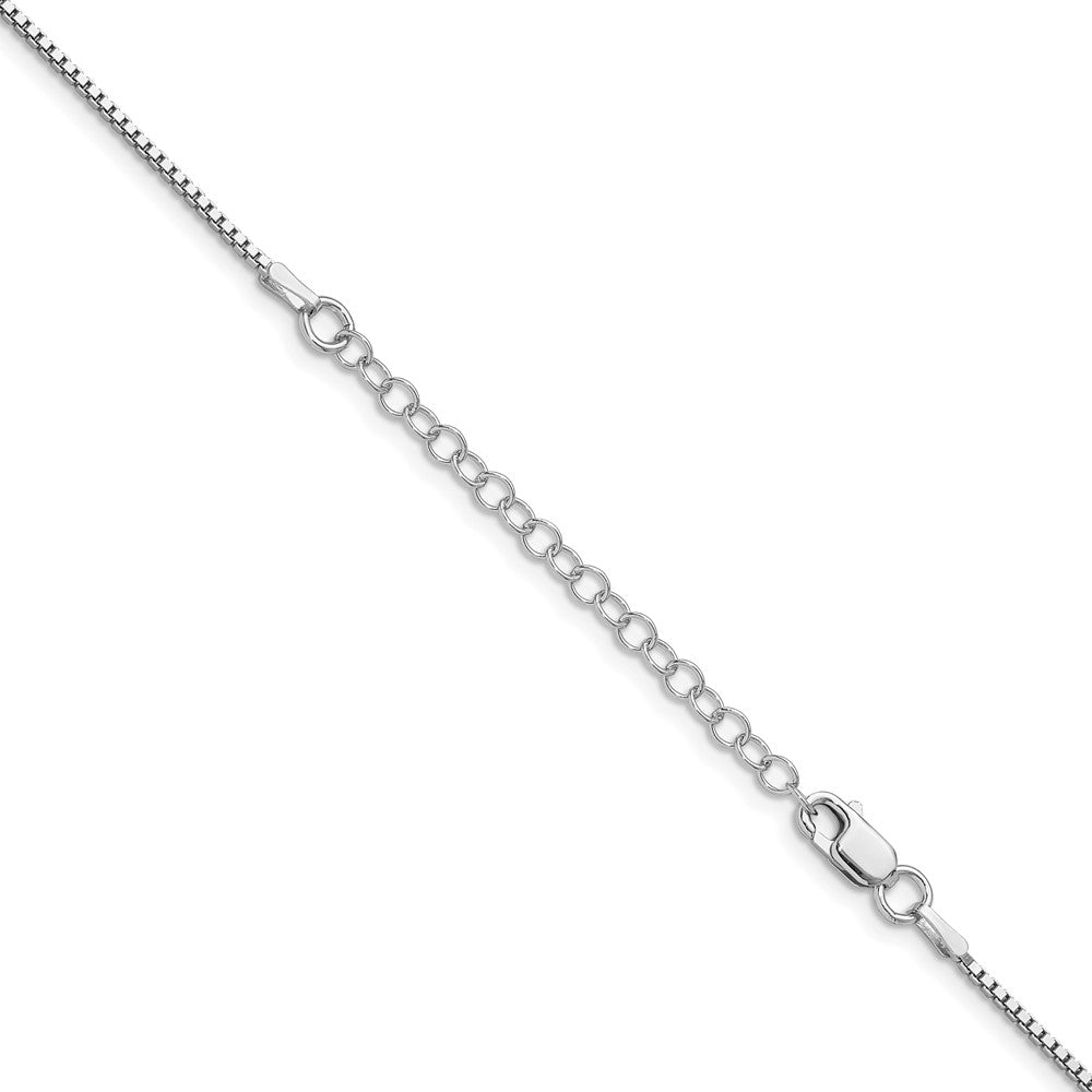 Sterlingsilber Rhodiniert 1.25mm Venezianer Kette mit 2 Zoll Verlängerung. Halskette