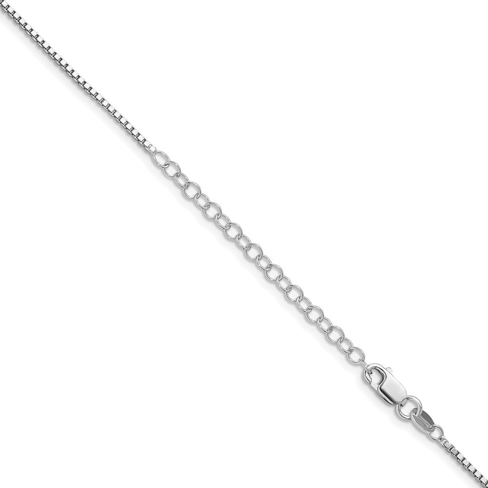 Sterlingsilber Rhodiniert 1.4mm Venezianer Kette mit 2 Zoll Verlängerung. Halskette