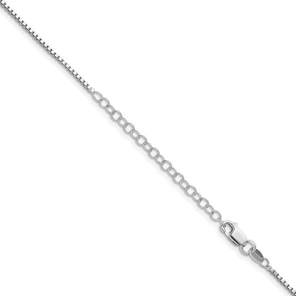 Sterlingsilber Rhodiniert 1.4mm Venezianer Kette mit 2 Zoll Verlängerung. Halskette