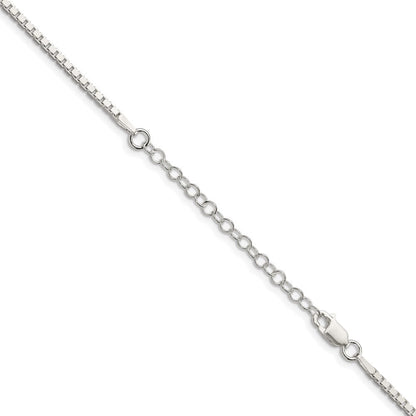 Sterlingsilber 1.9mm Venezianer Kette mit 2 Zoll Verlängerung. Halskette