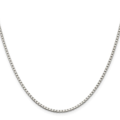 Sterlingsilber 2mm Venezianer Kette mit 2 Zoll Verlängerung. Halskette