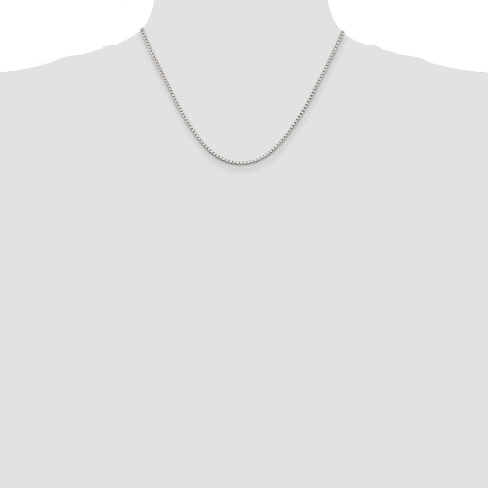 Sterlingsilber 2mm Venezianer Kette mit 2 Zoll Verlängerung. Halskette
