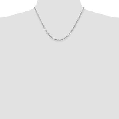 Sterlingsilber 2mm Venezianer Kette mit 2 Zoll Verlängerung. Halskette