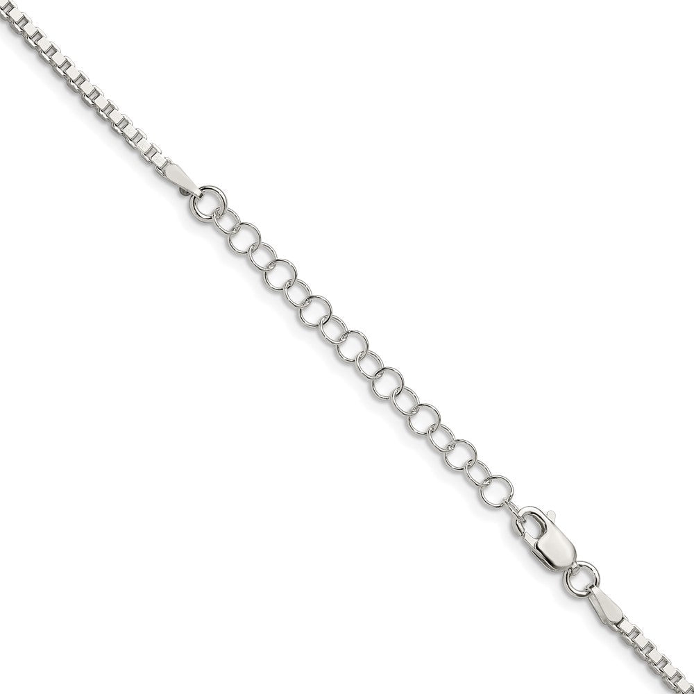 Sterlingsilber 2mm Venezianer Kette mit 2 Zoll Verlängerung. Halskette