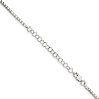 Sterlingsilber 2mm Venezianer Kette mit 2 Zoll Verlängerung. Halskette