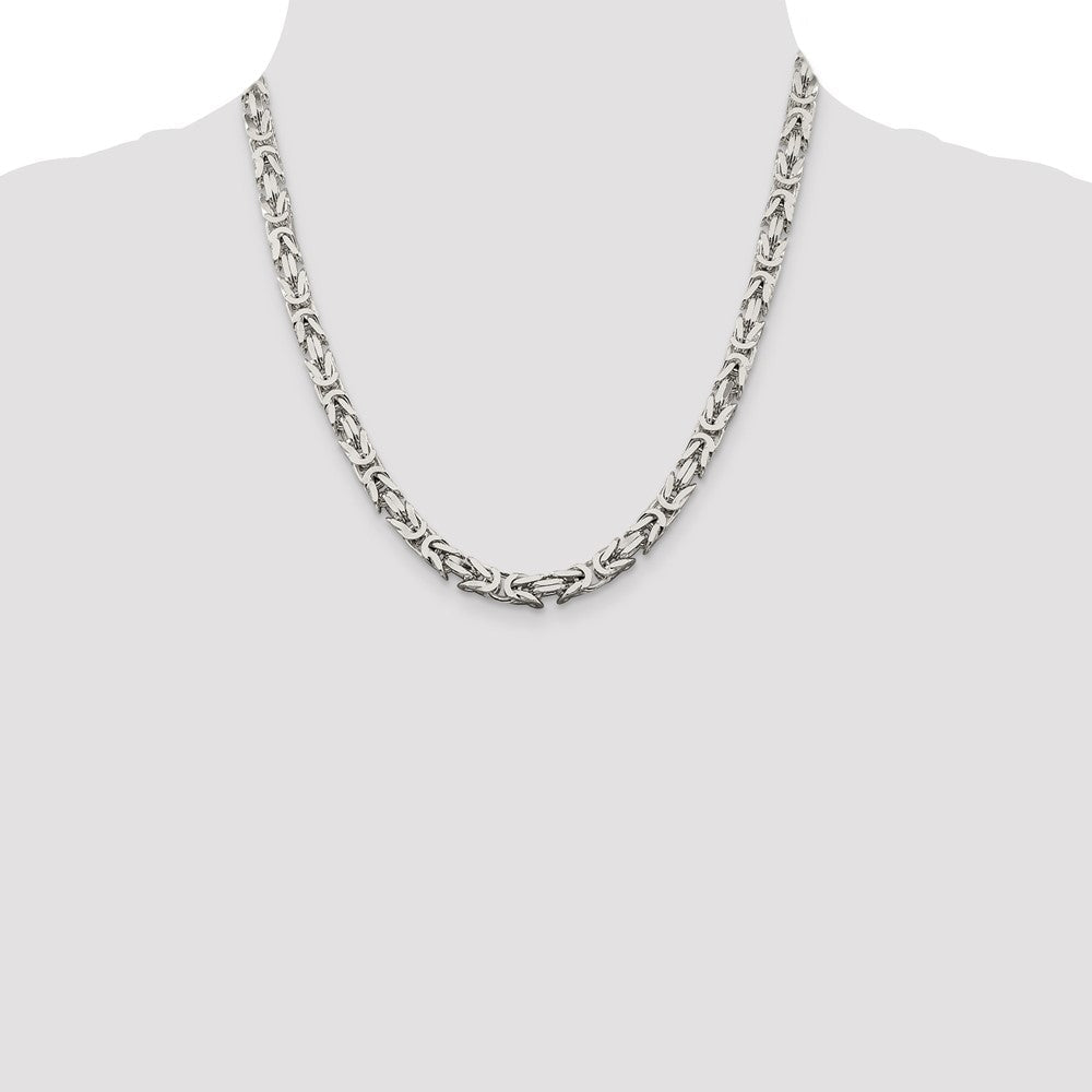 Sterlingsilber 6mm Byzantiner Halskette