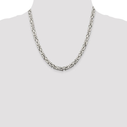 Sterlingsilber 6mm Byzantiner Halskette
