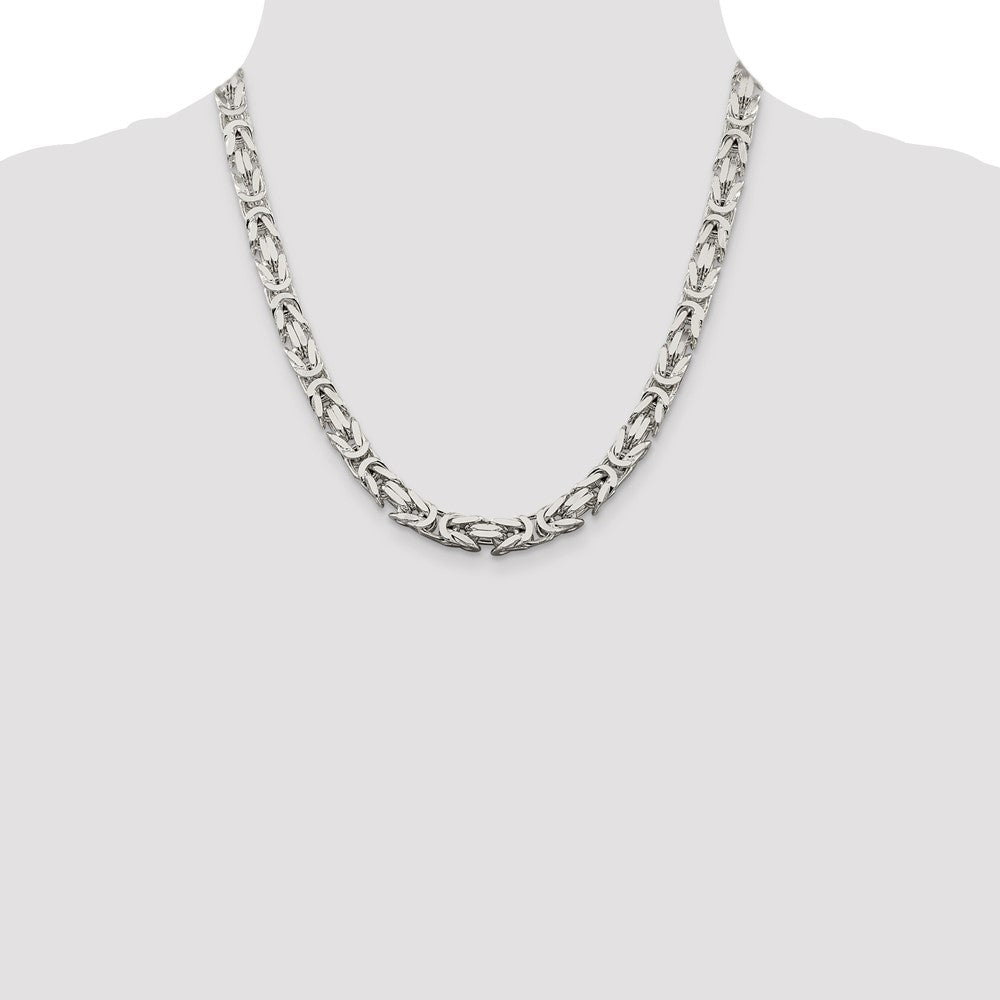 Sterlingsilber 7.5mm Byzantiner Halskette