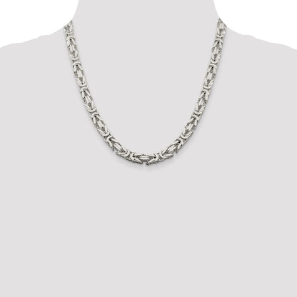 Sterlingsilber 7.5mm Byzantiner Halskette