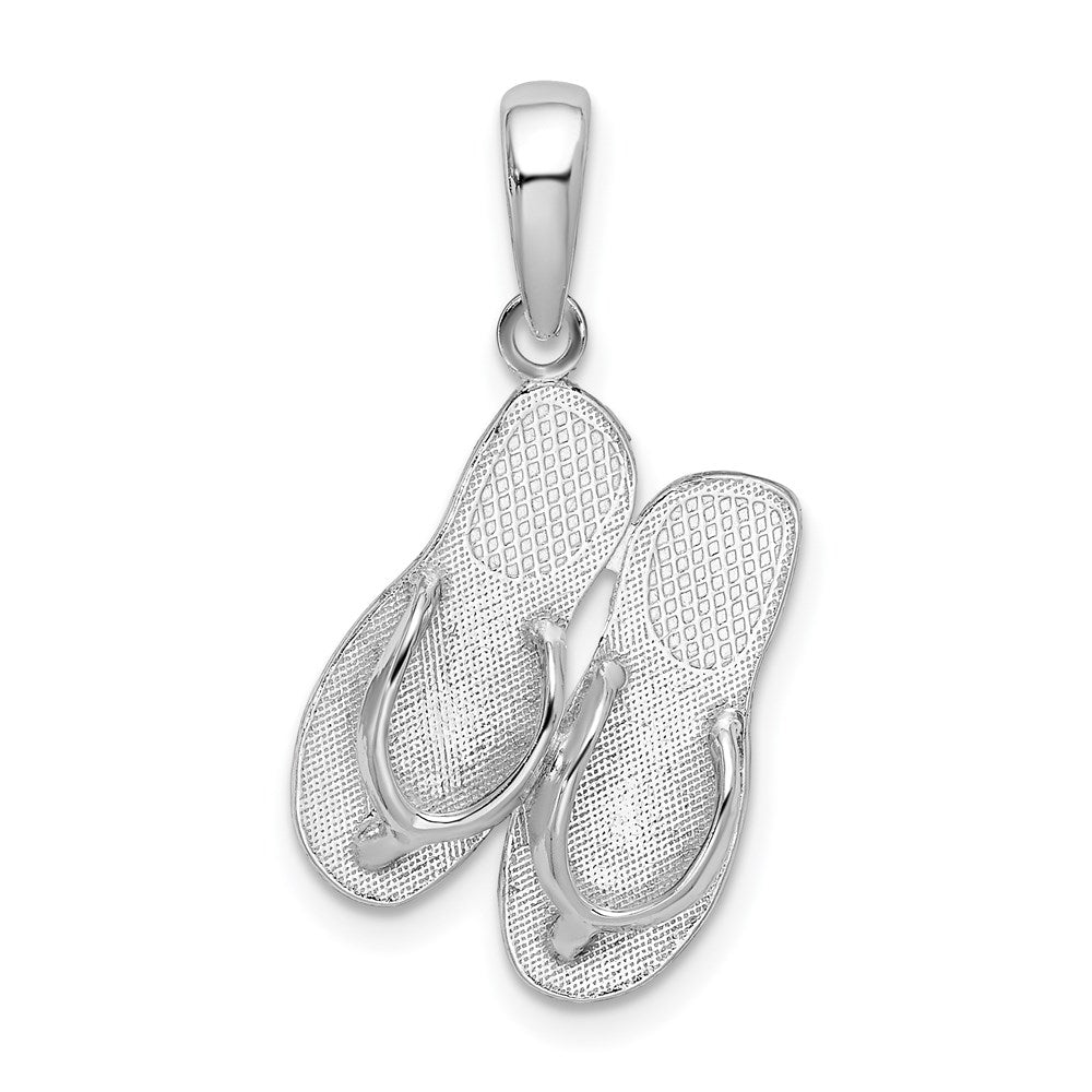 Sterlingsilber De-ani Rhodiniert Hilton Kopf Island Flip Flop Anhänger
