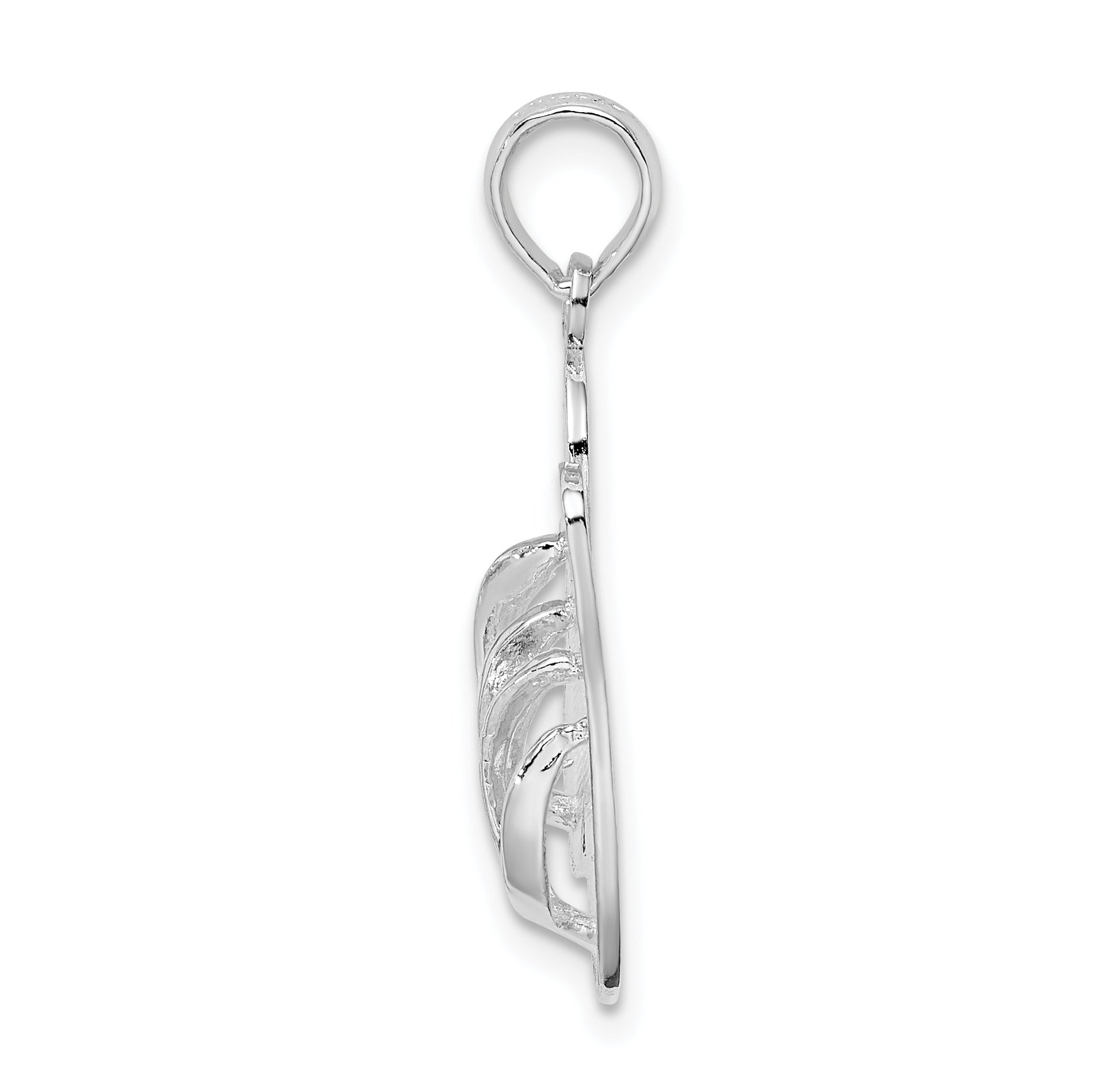 Sterlingsilber De-ani Rhodiniert Poliert und Strukturiert Key West Flip Flops Anhänger