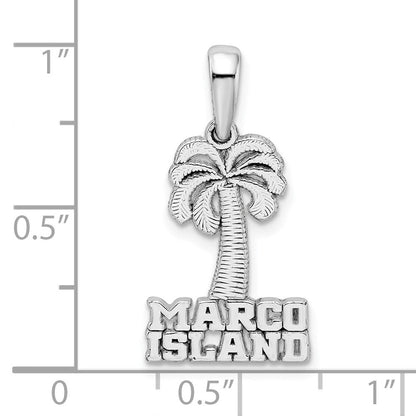 Sterlingsilber De-ani Rhodiniert Poliert Marco Island Palme Baum Anhänger