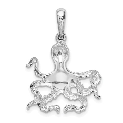 Sterlingsilber De-ani Rhodiniert Poliert Octopus Anhänger