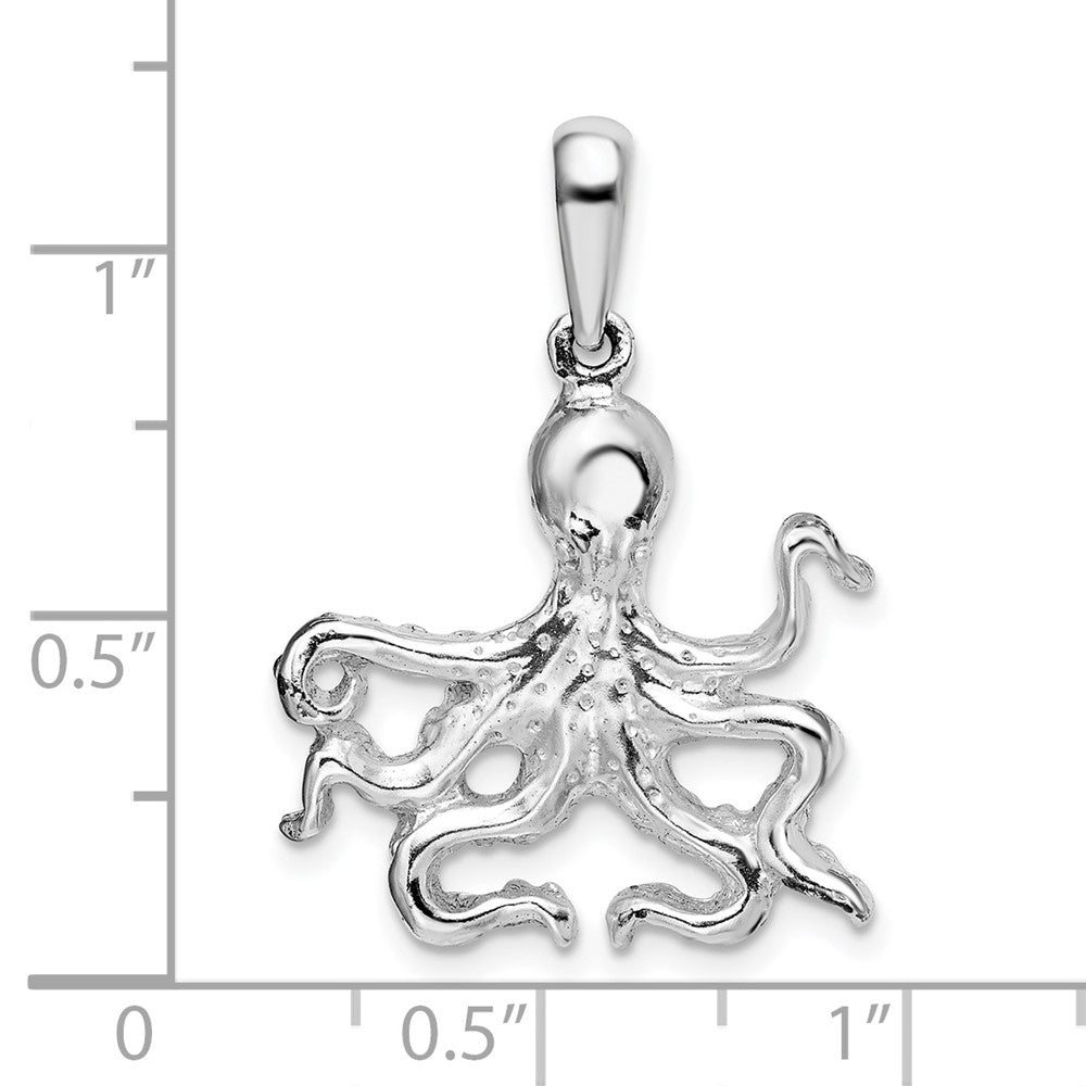 Sterlingsilber De-ani Rhodiniert Poliert Octopus Anhänger