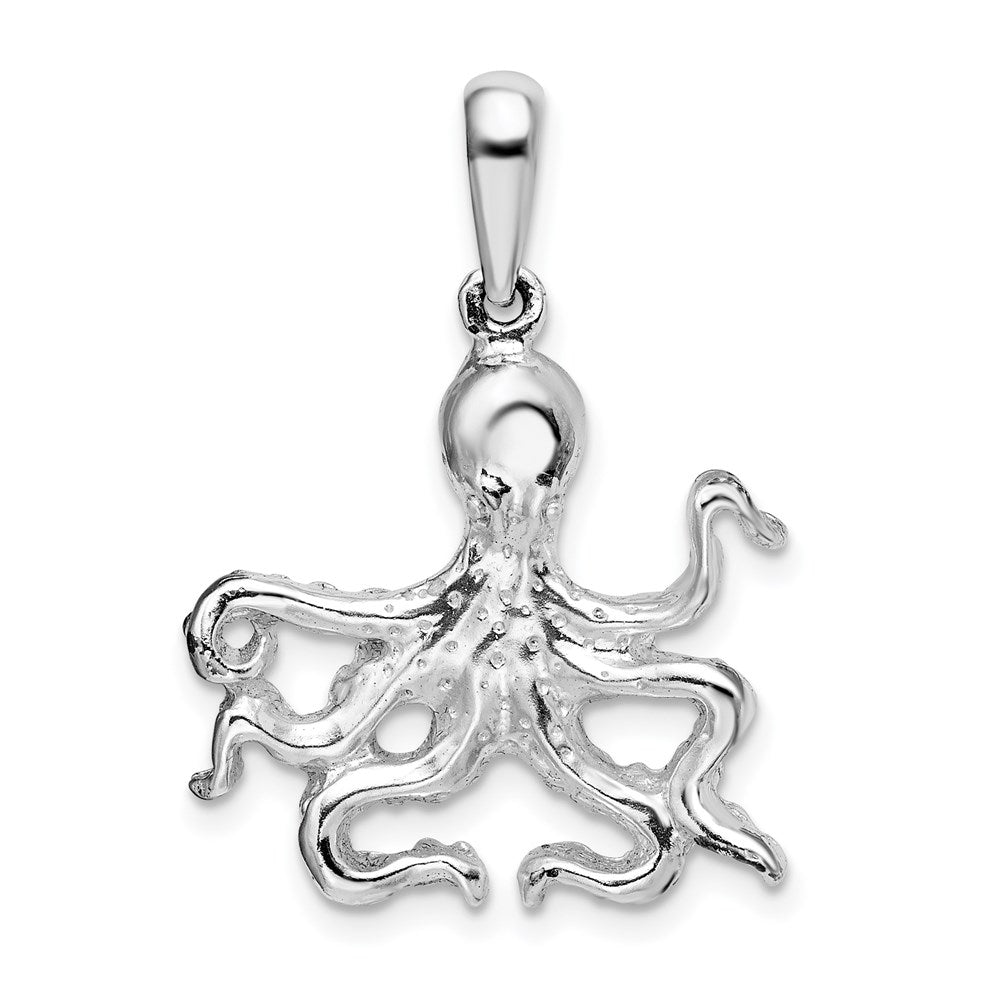 Sterlingsilber De-ani Rhodiniert Poliert Octopus Anhänger