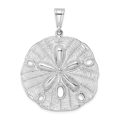 Sterlingsilber De-ani Rhodiniert Poliert und Strukturiert Sand Dollar Anhänger