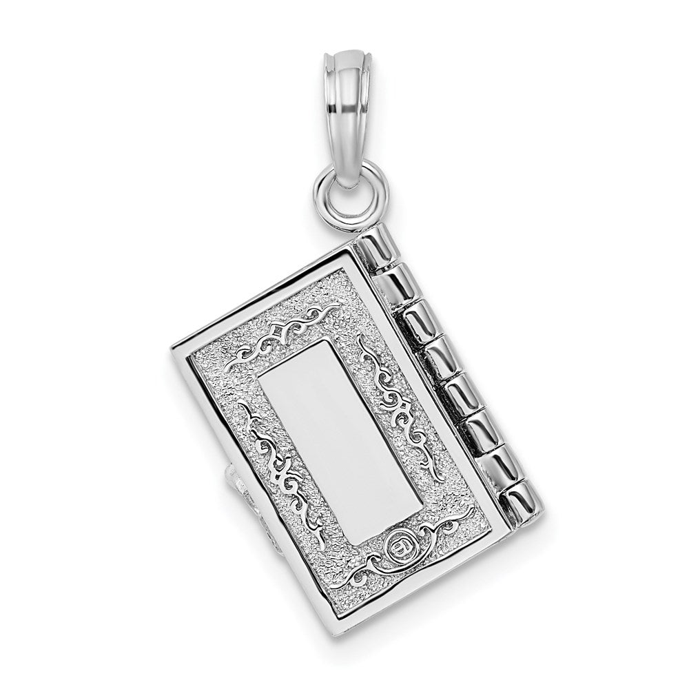 Sterlingsilber De-ani Rhodiniert 3d Beweglich Lords Gebet Bible Anhänger