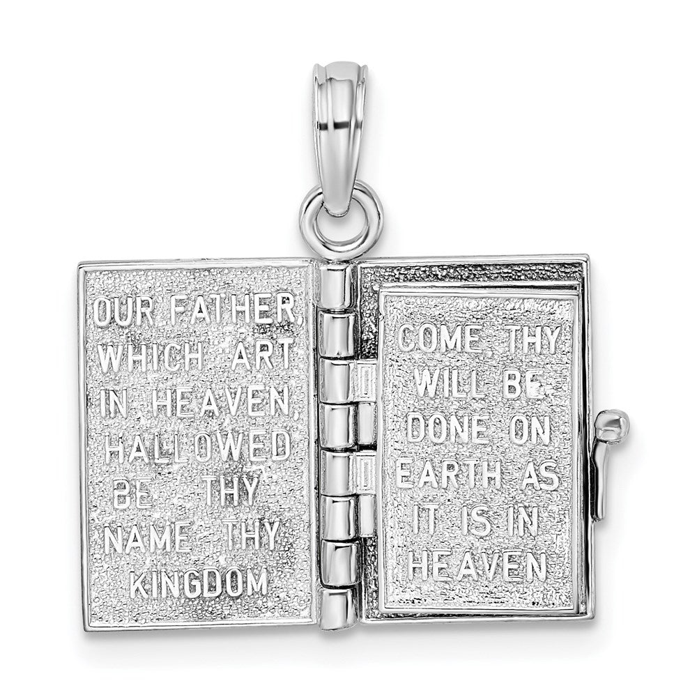 Sterlingsilber De-ani Rhodiniert 3d Beweglich Lords Gebet Bible Anhänger