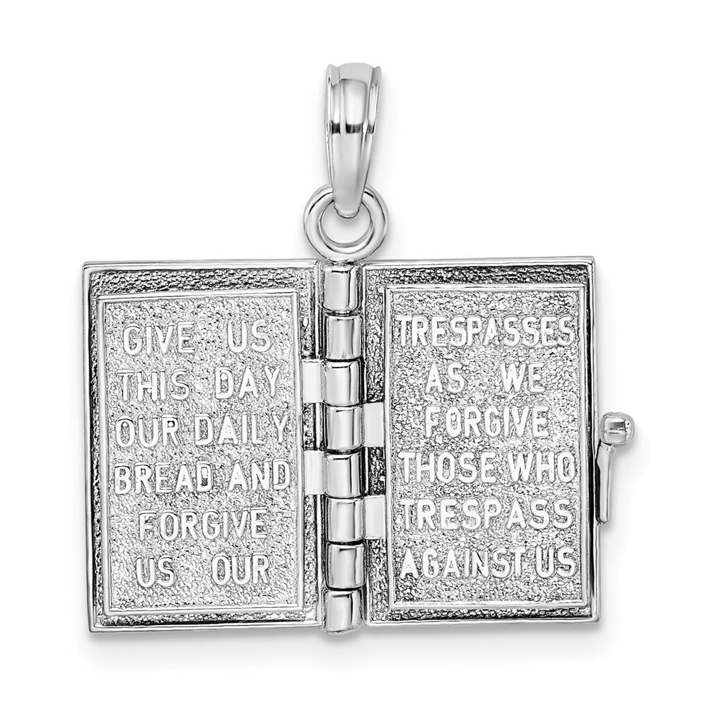 Sterlingsilber De-ani Rhodiniert 3d Beweglich Lords Gebet Bible Anhänger
