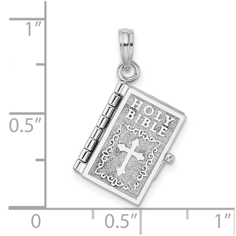 Sterlingsilber De-ani Rhodiniert 3d Beweglich Lords Gebet Bible Anhänger
